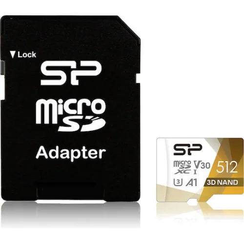 SILICON POWER κάρτα μνήμης microSDXC Superior Pro, 512GB, Class 10 UHS-I U3 A1 V30