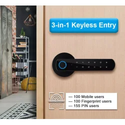 SECUKEY ηλεκτροπύρος D100-BT, συνδυασμού & fingerprint, μαύρος