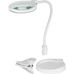 GOOBAY μεγεθυντικός φακός 60359 με κλιπ & βάση, LED, 3 διόπτρες, λευκός