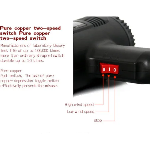 SUNSHINE πιστόλι θερμού αέρα RS-1800D, 2 ταχύτητες, LCD, 1800W, μαύρο