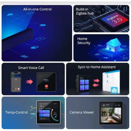 SONOFF smart panel ελέγχου NSPanel Pro, οθόνη αφής, Wi-Fi, Zigbee, μαύρο