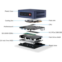 BEELINK mini PC MINI S12, Intel CPU N95, 8GB, 256GB SSD, Windows 11 Pro