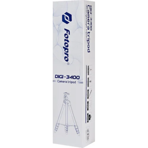 FOTOPRO τρίποδο φωτογράφισης DIGI-3400, πτυσσόμενο έως 121cm, έως 2kg, μαύρο