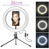 APEXEL φωτιστικό δαχτυλίδι LED APL-FL10JJ13Y με μίνι τρίποδα, Φ26cm