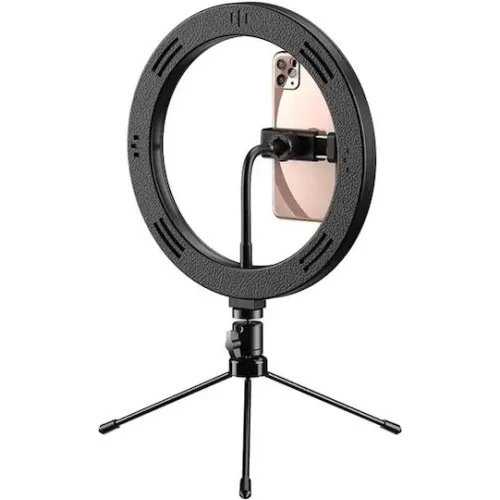 APEXEL φωτιστικό δαχτυλίδι LED APL-FL10JJ13Y με μίνι τρίποδα, Φ26cm