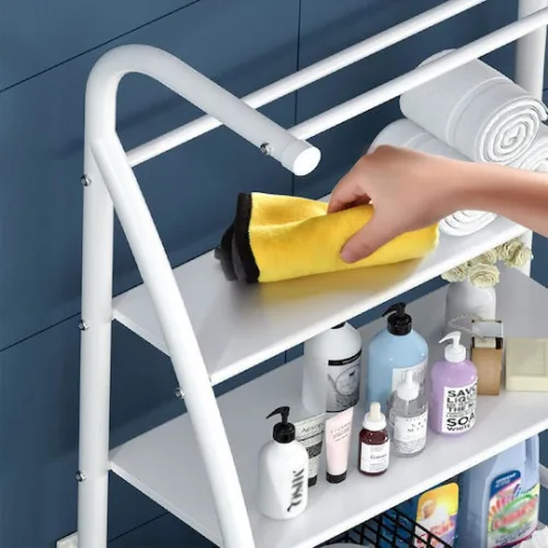 HOME USE ραφιέρα μπάνιου HUH-0222 με 3 ράφια, μεταλλική, 65x25x175cm, λευκή