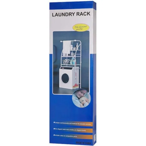 HOME USE ραφιέρα μπάνιου HUH-0222 με 3 ράφια, μεταλλική, 65x25x175cm, λευκή