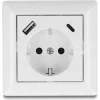 DELOCK πρίζα τοίχου 11499 με θύρες φόρτισης USB & USB-C, 18W PD, λευκή
