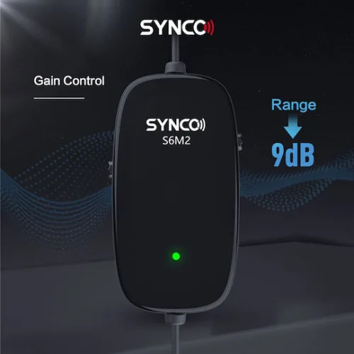 SYNCO μικρόφωνο Lav-S6M2, clip-on, omnidirectional, 3.5mm, 400mAh, μαύρο