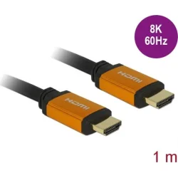 DELOCK καλώδιο HDMI 85727, 8K/60Hz, 48 Gbps, eARC, HDR, 1m, μαύρο