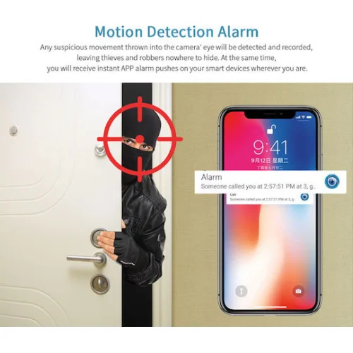 SECTEC smart IP κάμερα ST-891-2MTY με ανίχνευση κίνηση, Tuya, 2MP, 1080p