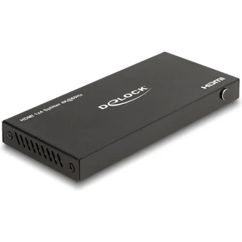 DELOCK HDMI splitter 18652 με downscaler πλήκτρο, 4 σε 1, 4K/60Hz, μαύρο
