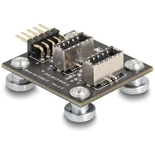 DELOCK αντάπτορας USB 2.0 Pin σε 2x USB Type-E Key A 67176 με USB pin καλώδιο