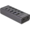 DELOCK USB hub 64248 με διακόπτες, 5x θυρών, 5Gbps, USB/USB-C σύνδεση, γκρι