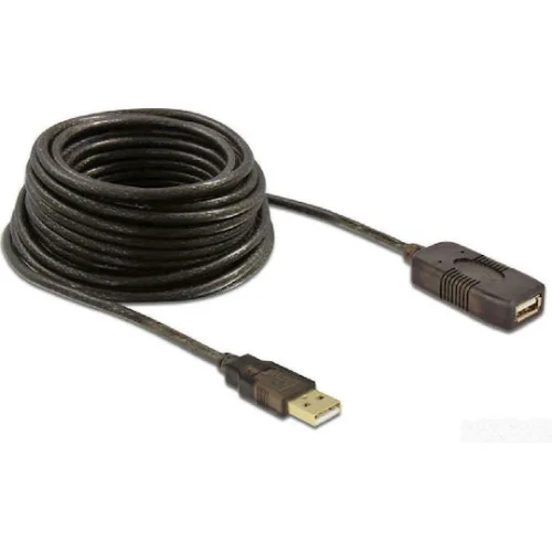 DELOCK καλώδιο USB 2.0 αρσενικό σε θηλυκό 82308, active, 5m, μαύρο