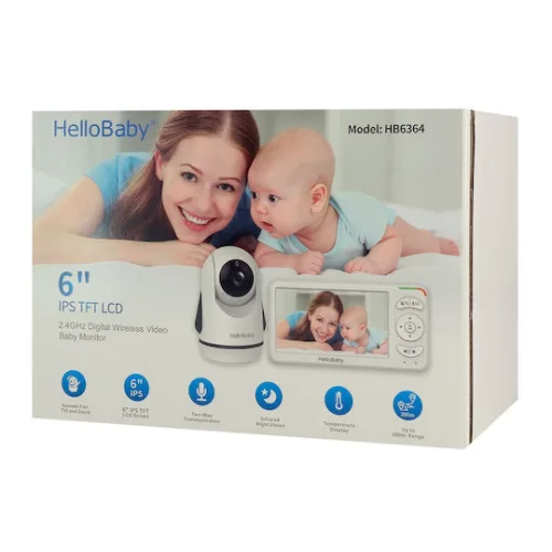 HELLOBABY ενδοεπικοινωνία μωρού HB6364 με κάμερα & οθόνη 6