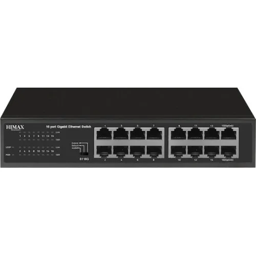 HIMAX switch S116G, 16x Ethernet θύρες, έως 1000Mbps