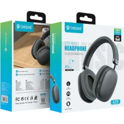 CELEBRAT headphones A39, ασύρματα & ενσύρματα, micro SD, 40mm, 400mAh, μαύρα