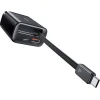 USAMS φορτιστής τοίχου CC296 με καλώδιο, USB & USB-C, 30W, μαύρος