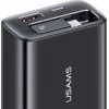 USAMS φορτιστής τοίχου CC296 με καλώδιο, USB & USB-C, 30W, μαύρος