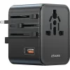 USAMS φορτιστής/αντάπτορας πρίζας CC309, USB & 2x USB-C, universal, 25W, μαύρος