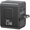 USAMS φορτιστής/αντάπτορας πρίζας CC309, USB & 2x USB-C, universal, 25W, μαύρος