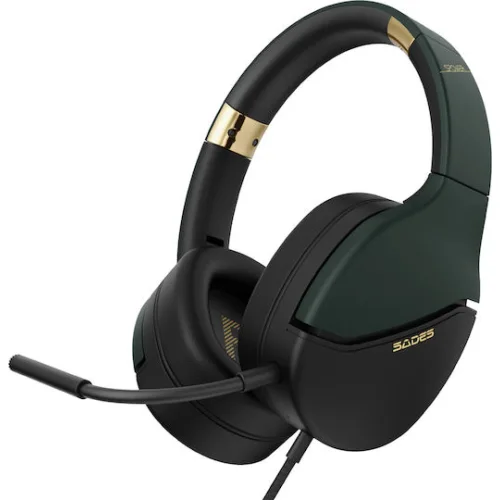 SADES gaming headset SPOWER, 3.5mm σύνδεση, 40mm, multi-platform, μαύρο/πράσινο