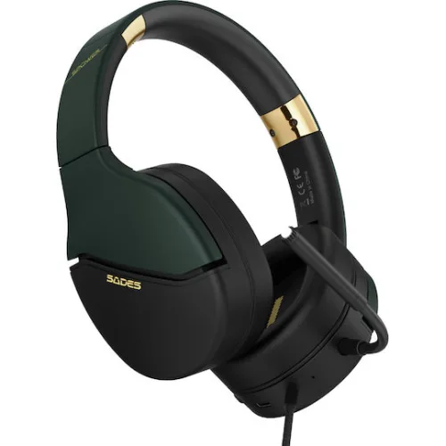 SADES gaming headset SPOWER, 3.5mm σύνδεση, 40mm, multi-platform, μαύρο/πράσινο