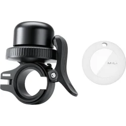 MILI κουδούνι ποδηλάτου με smart tag MiTag Duo, iOS & Android, Bluetooth tracker, μαύρο/λευκό