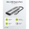 GOOBAY USB hub 76565, 4x θυρών, USB 3.2, 10Gbps, USB-C σύνδεση, γκρι