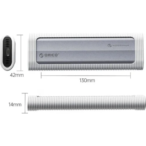 ORICO θήκη για M.2 NVME/NGFF SSD AXM2S-G2, 10Gbps, tool free, γκρι
