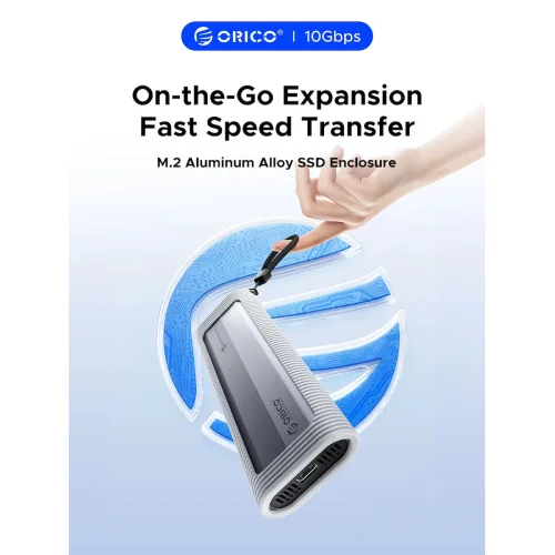 ORICO θήκη για M.2 NVME/NGFF SSD AXM2S-G2, 10Gbps, tool free, γκρι