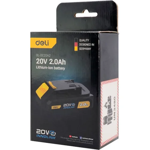 DELI μπαταρία λιθίου για εργαλεία μπαταρίας DL-DC20A2, 20V 2Ah