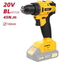 DELI δράπανο μπαταρίας DC120Z, Brushless, 20V, 45N.m
