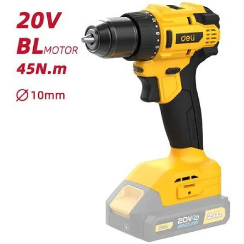DELI δράπανο μπαταρίας DC120Z, Brushless, 20V, 45N.m