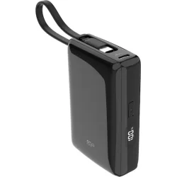 SILICON POWER power bank CP10 με καλώδιο USB-C, 2x θύρες εξόδου, 10000mAh, 20W, μαύρο