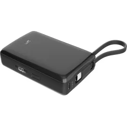 SILICON POWER power bank CP10 με καλώδιο USB-C, 2x θύρες εξόδου, 10000mAh, 20W, μαύρο