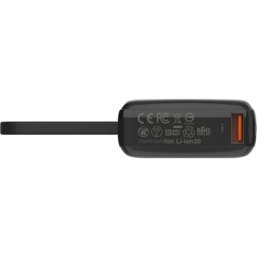 SILICON POWER power bank CP10 με καλώδιο USB-C, 2x θύρες εξόδου, 10000mAh, 20W, μαύρο