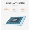 BEELINK mini PC EQR6, AMD Ryzen 5 6600H, 24GB, 500GB M.2, Windows 11 Pro