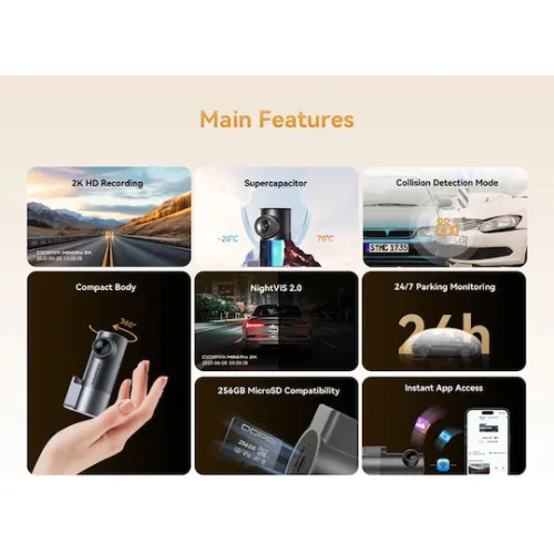 DDPAI smart κάμερα αυτοκινήτου MINI Pro 2K, WiFi