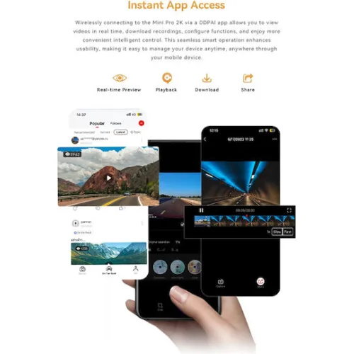 DDPAI smart κάμερα αυτοκινήτου MINI Pro 2K, WiFi
