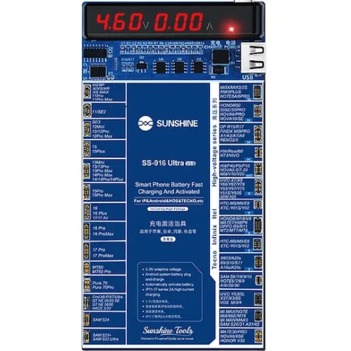 SUNSHINE tester μπαταριών SS-916 Ultra για Apple & Android smartphone, V3.0