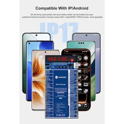 SUNSHINE tester μπαταριών SS-916 Ultra για Apple & Android smartphone, V3.0