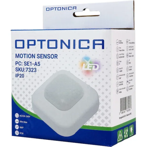 OPTONICA αισθητήρας κίνησης 7323, έως 20m, 360°, IP20, λευκός