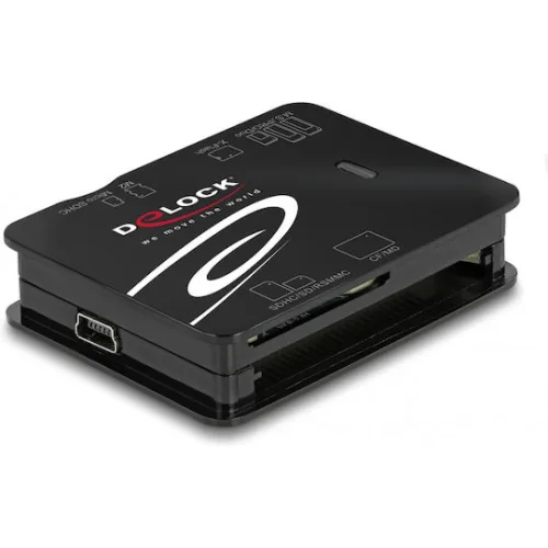 DELOCK card reader 91007 για Micro SD/SD/CF/MS/xD/M2, μαύρο