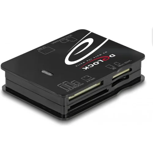 DELOCK card reader 91007 για Micro SD/SD/CF/MS/xD/M2, μαύρο