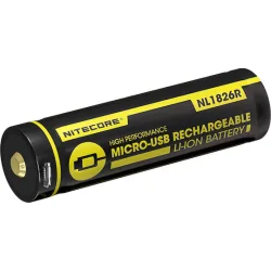 NITECORE επαναφορτιζόμενη μπαταρία τύπου 18650 NL1826R, 2600mAh, USB-C