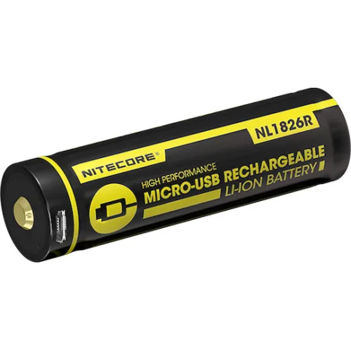 NITECORE επαναφορτιζόμενη μπαταρία τύπου 18650 NL1826R, 2600mAh, USB-C