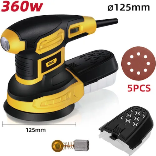 Deli DM128685 Έκκεντρο Τριβείο 125mm Ρεύματος 360W