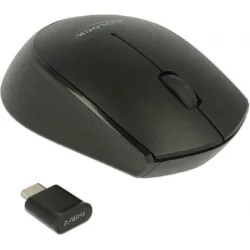 DELOCK ασύρματο ποντίκι 12526, Οπτικό, USB-C receiver, 3-button, μαύρο